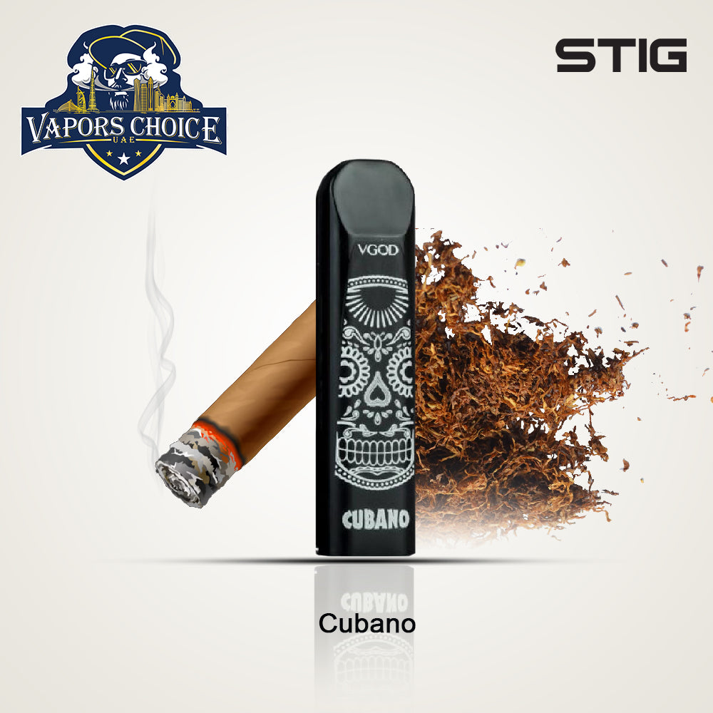 STIG (60mg) 700 PUFFS DISPOSABLE VAPE X3 by VGOD ( American Version ) Cubano UAE Abu Dhabi