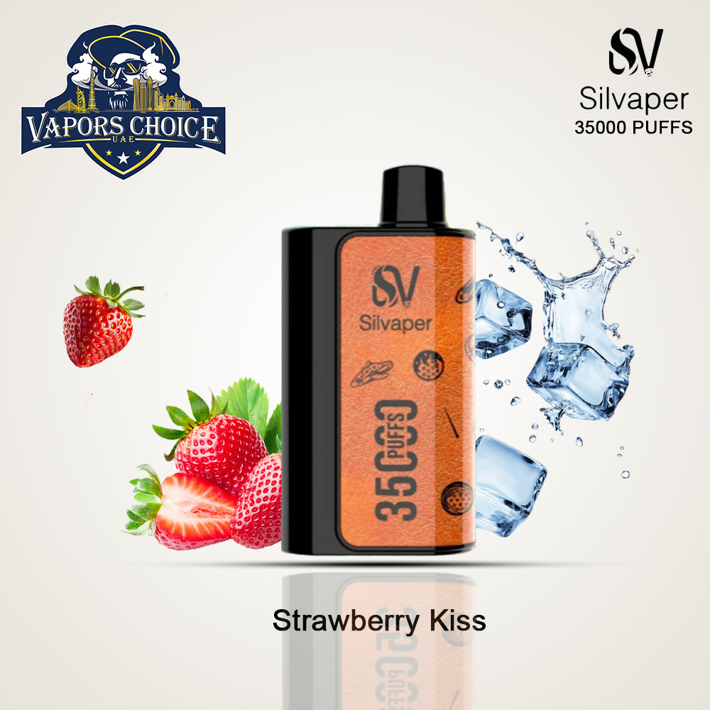 Silvaper 35000 Disposable Vape ,5% Nicotine, Rechargeable , Mesh Coil Strawberry Kiss UAE Fujairah