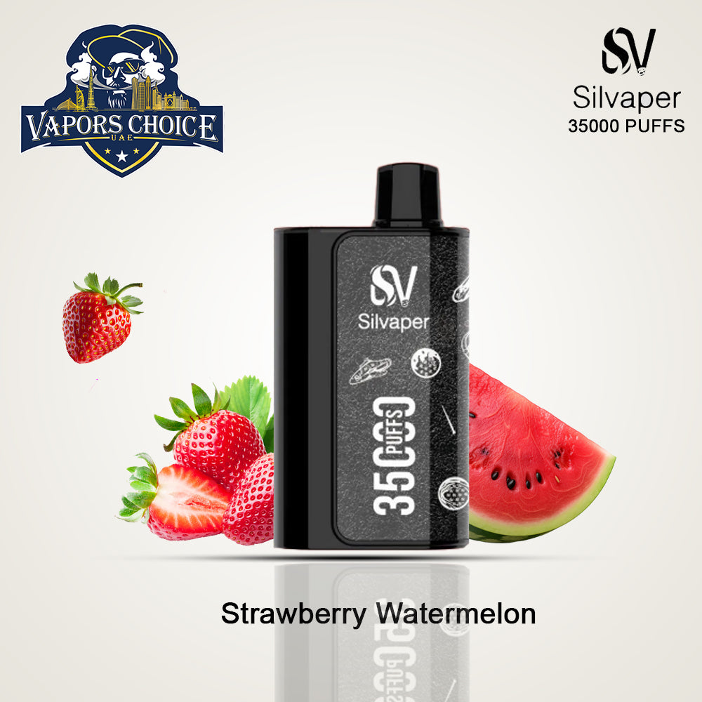 Silvaper 35000 Disposable Vape ,5% Nicotine, Rechargeable , Mesh Coil Strawberry Watermelon UAE Abu Dhabi & Al Ain