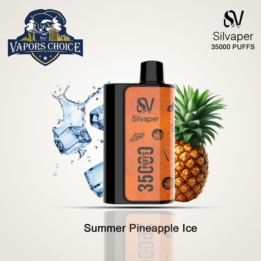 Silvaper 35000 Disposable Vape ,5% Nicotine, Rechargeable , Mesh Coil Summer Pineapple Ice UAE Abu Dhabi & Dubai