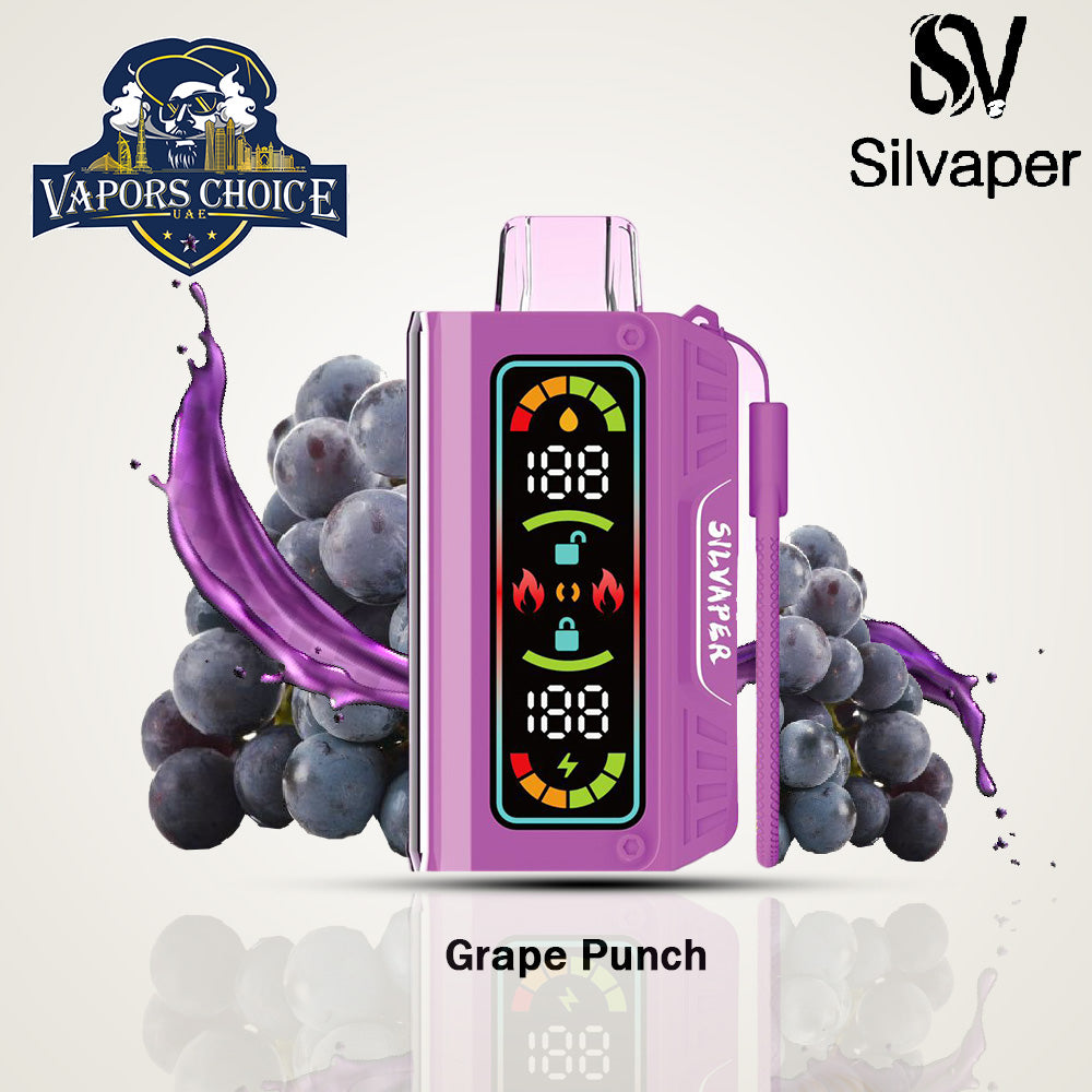 Silvaper (3mg) 20000 PUFFS DTL - DISPOSABLE VAPE Grape Punch UAE Ajman & Ras Al-Khaimah