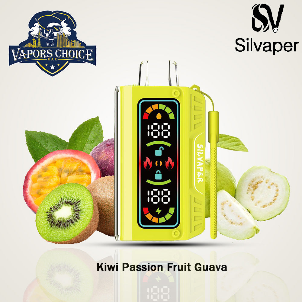 Silvaper (3mg) 20000 PUFFS DTL - DISPOSABLE VAPE Kiwi Passion Fruit Guava UAE Dubai & Ras Al-Khaimah