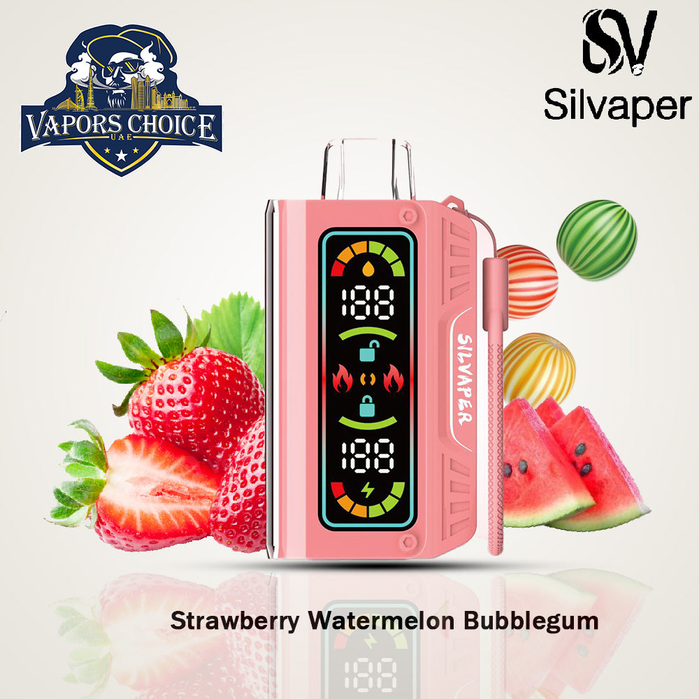 Silvaper (3mg) 20000 PUFFS DTL - DISPOSABLE VAPE Strawberry Watermelon Bubblegum UAE Dubai & Abu Dhabi
