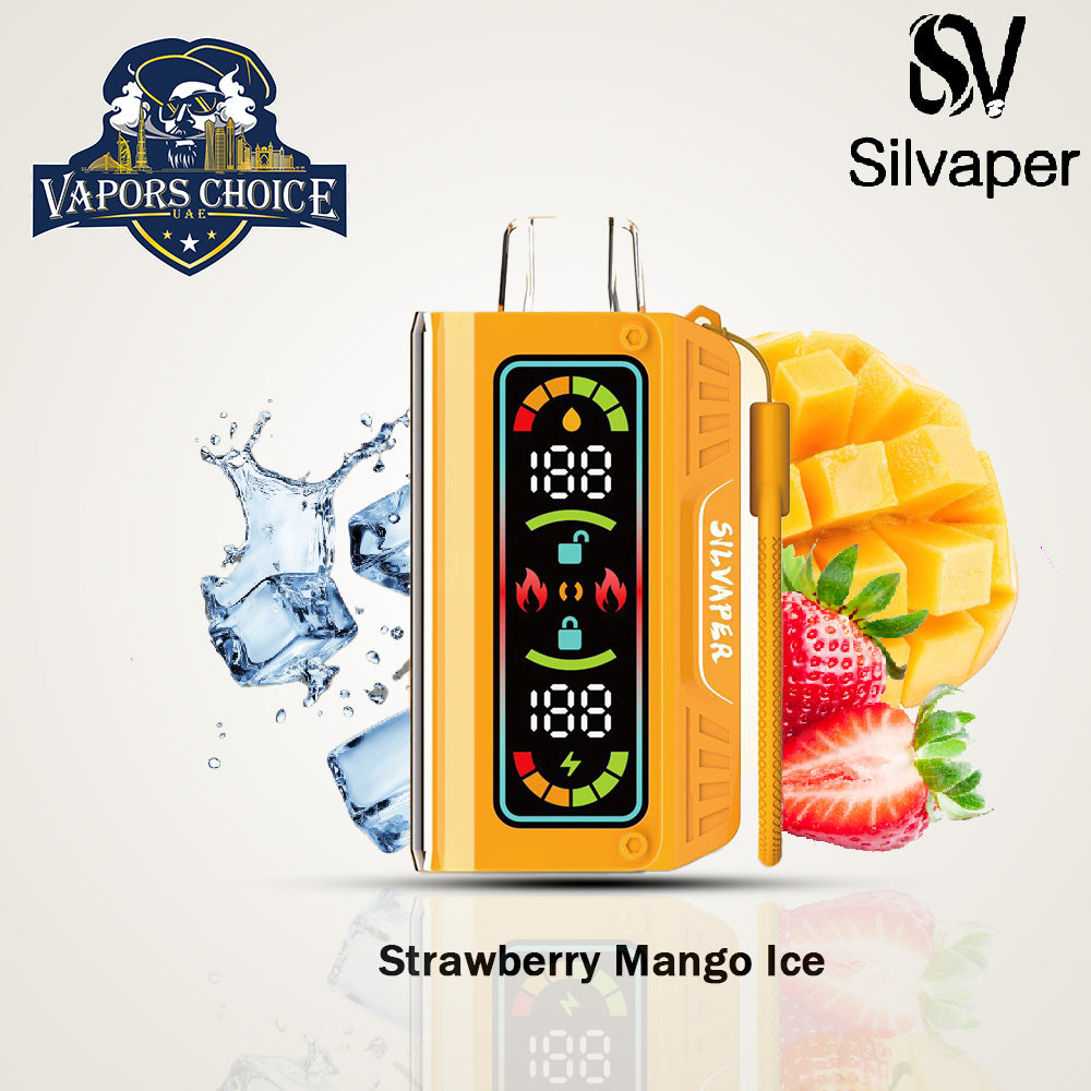 Silvaper (3mg) 20000 PUFFS DTL - DISPOSABLE VAPE Strawberry Mango Ice UAE Abu Dhabi & Dubai