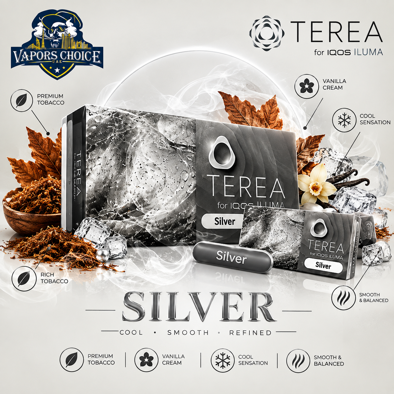 IQOS TEREA Sticks Uzbekistan (10 Packs) & Silver & UAE & Ajman