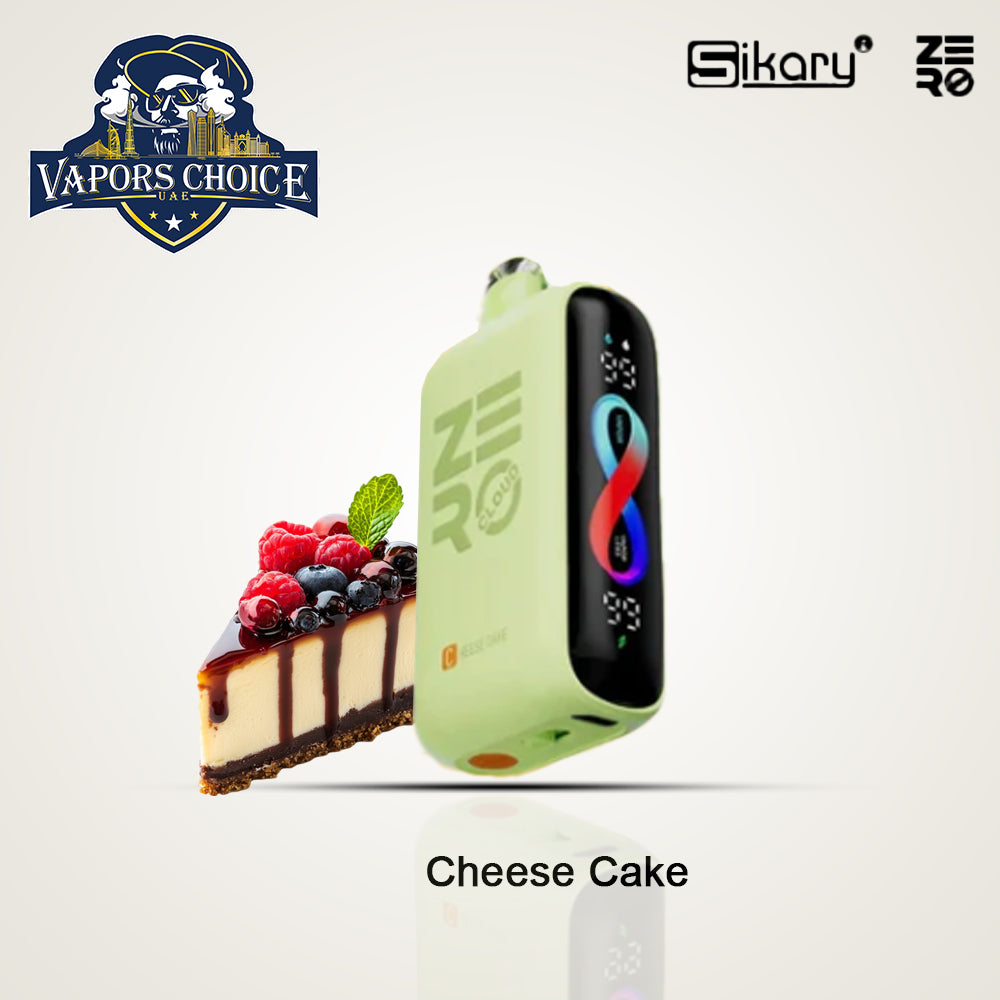Smokeless Disposable Vape from Sikary Zero Cloud 20K Puffs 20mg Cheese Cake UAE Al Ain