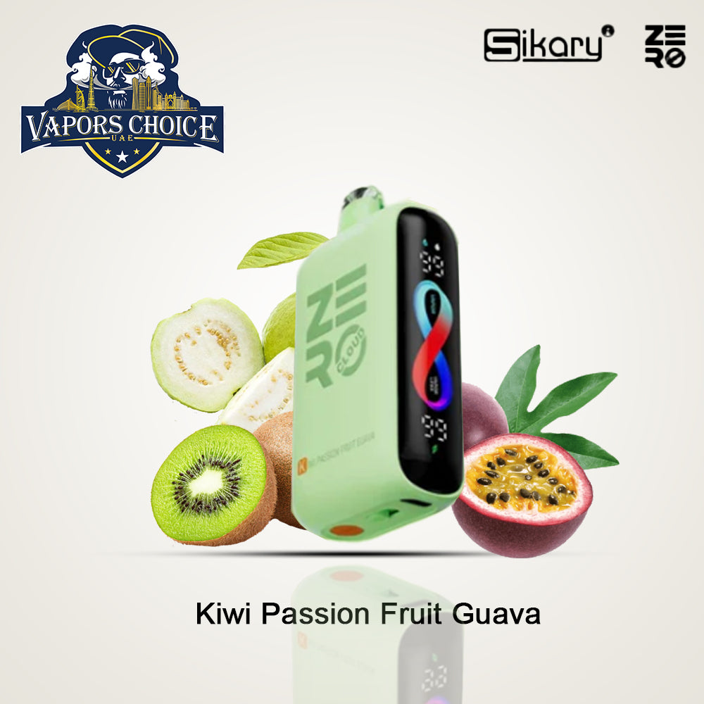 Smokeless Disposable Vape from Sikary Zero Cloud 20K Puffs 20mg Kiwi Passion Fruit Guava UAE Abu Dhabi & Al Ain
