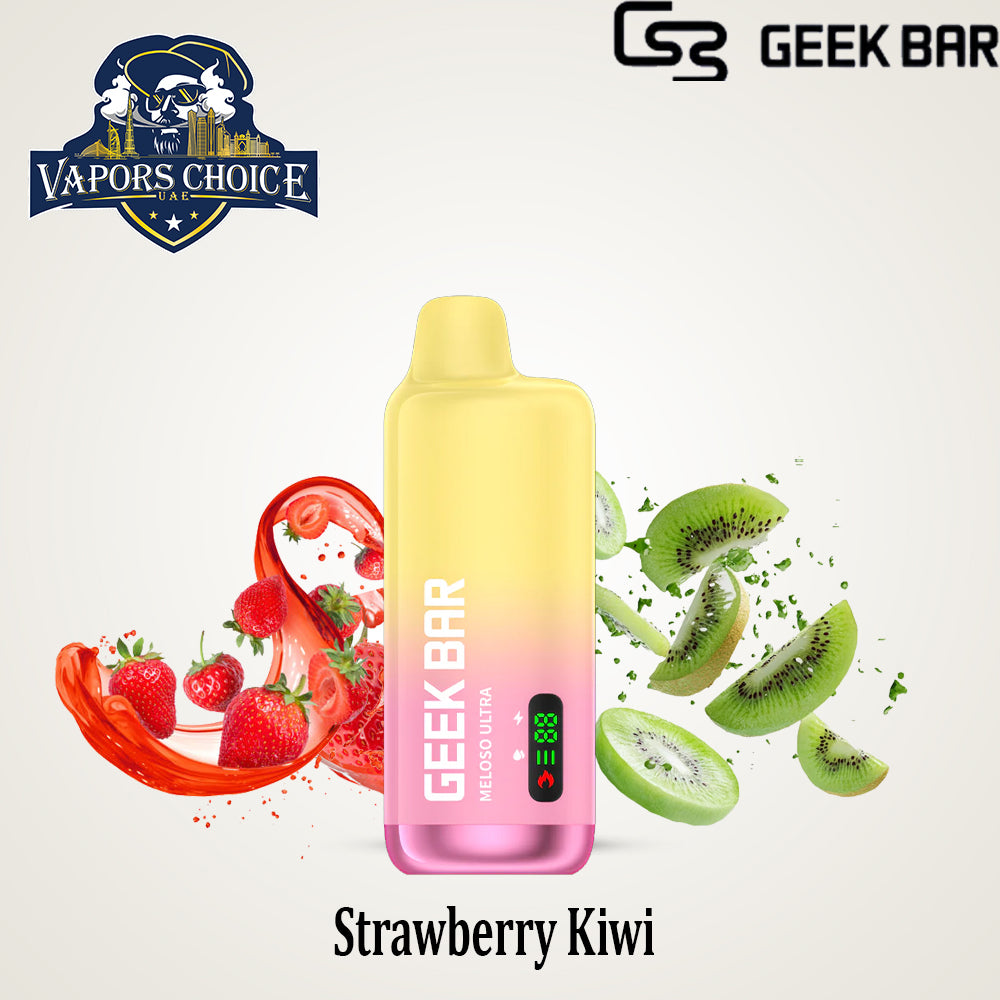 GEEK BAR MELOSO ULTRA (50mg & 20mg) 10000 PUFFS - DISPOSABLE VAPE FROM GEEK BAR & Strawberry Kiwi & UAE & Sharjah 