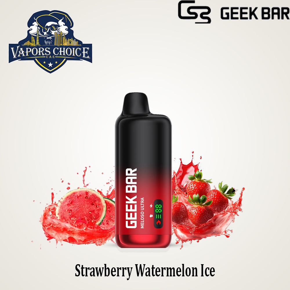 GEEK BAR MELOSO ULTRA (50mg & 20mg) 10000 PUFFS - DISPOSABLE VAPE FROM GEEK BAR & Strawberry Watermelon & UAE & Abu Dhabi 