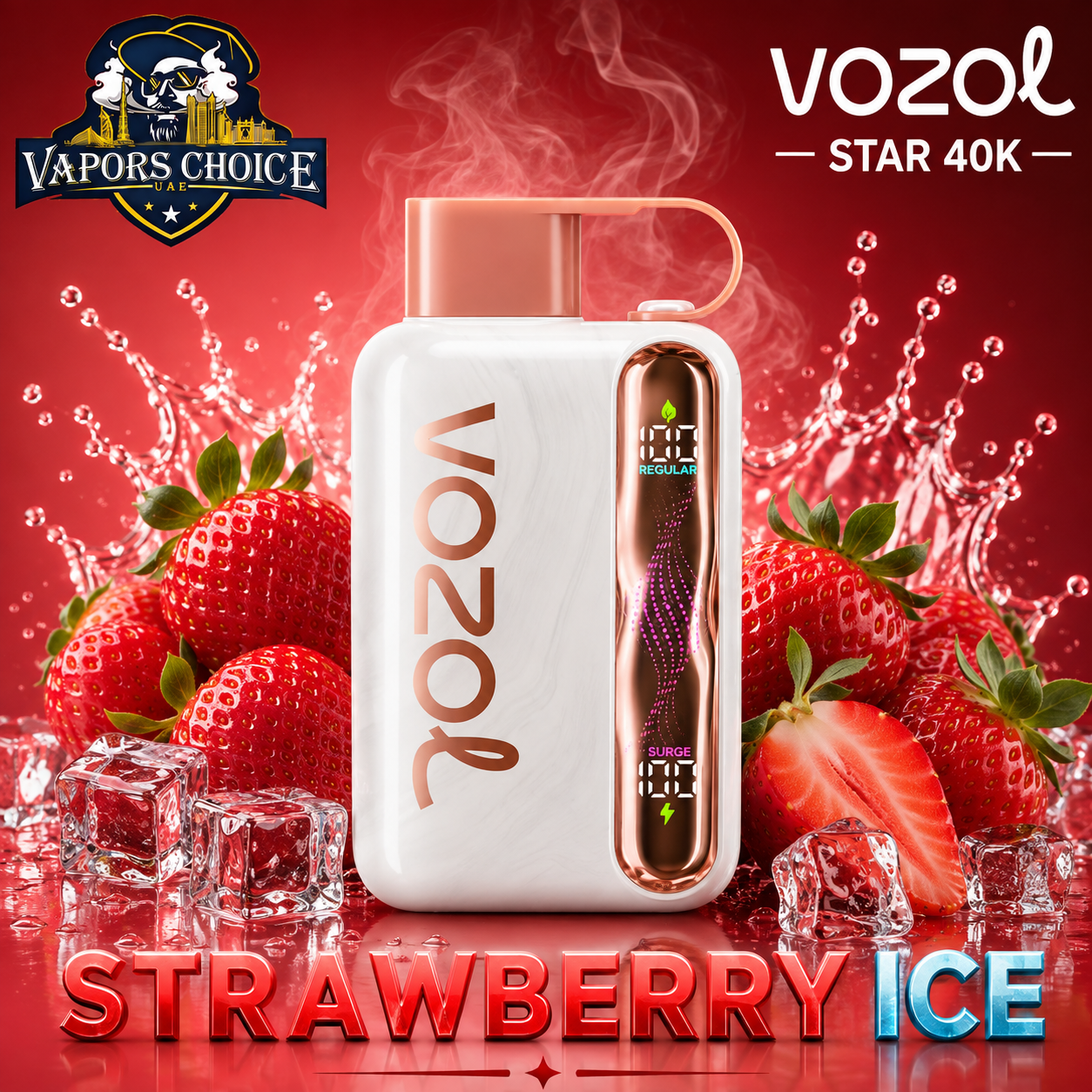 VOZOL STAR 40K Disposable Vape -Dual Power Mode & Strawberry Ie & UAE & Dubai