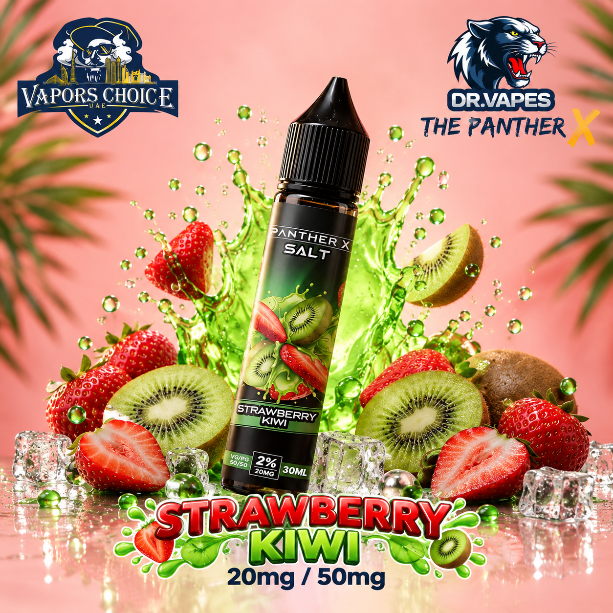 Dr Vapes The Panther X – Salt Nic E-Liquid 20mg (2%) / 50mg (5%)  30ML & Strawberry Kiwi & UAE & Dubai