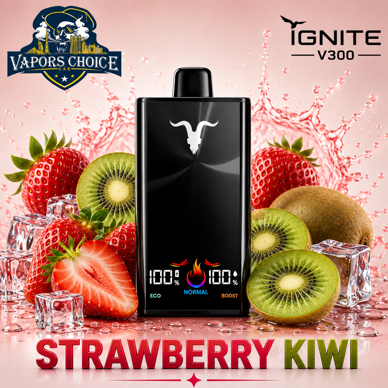 IGNITE V300 _ 30,000 Disposable Vape 30K Puffs & Strawberry Kiwi & UAE & Sharjah