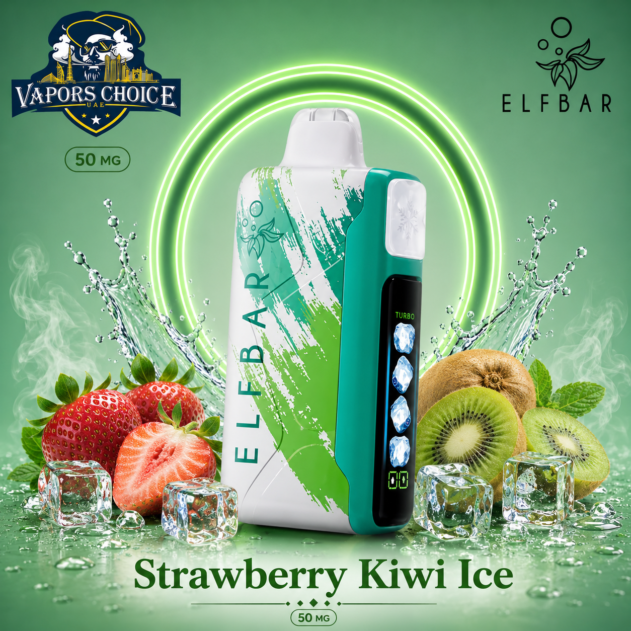 ELF BAR Ice King  30000 _ 30,000 Puffs – Disposable Vape & Strawberry Kiwi Ice & UAE &  Fujairah