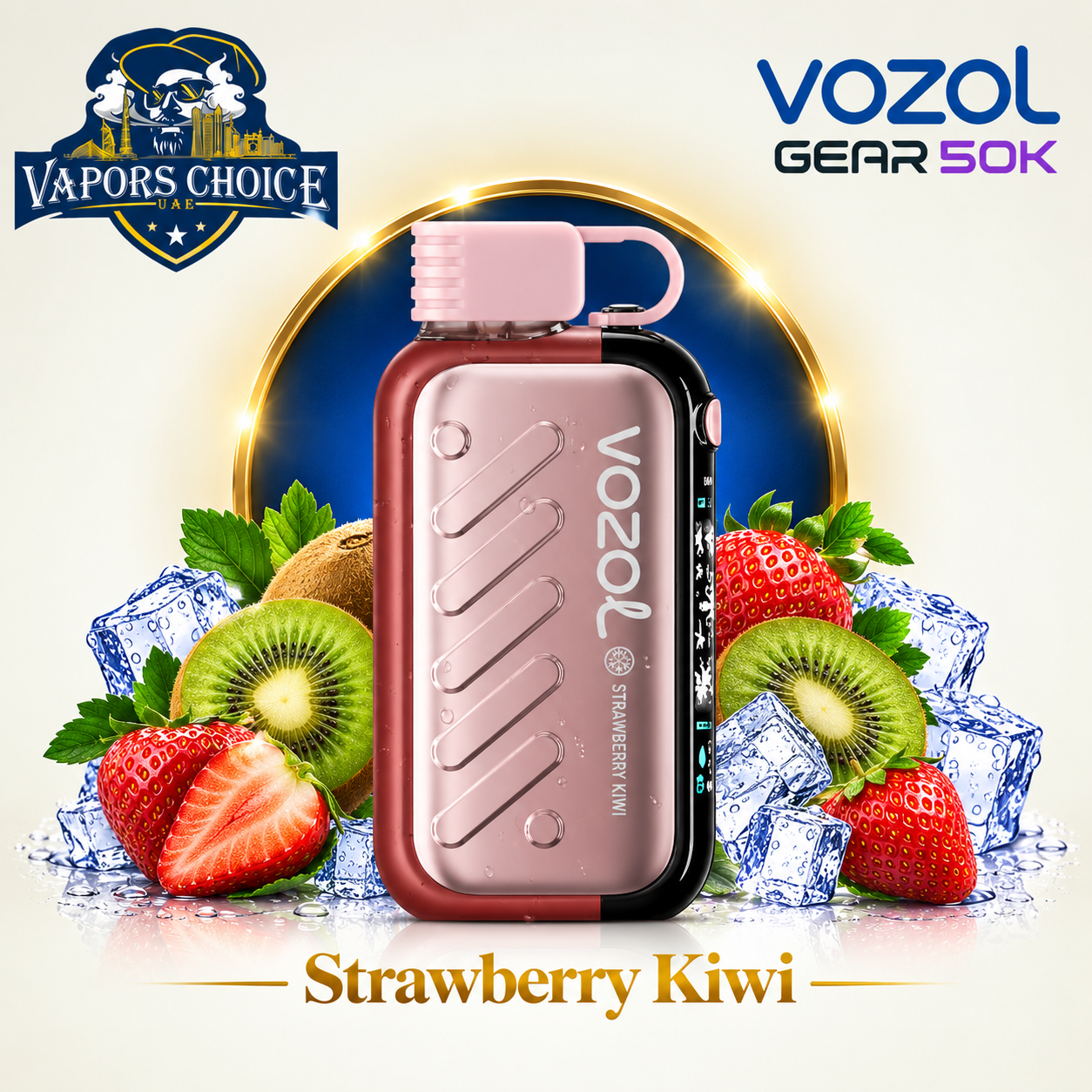 VOZOL Gear 50K Ice & Sweet Adjust 50K Puffs Disposable Vape (50mg) Strawberry Kiwi & UAE & Dubai