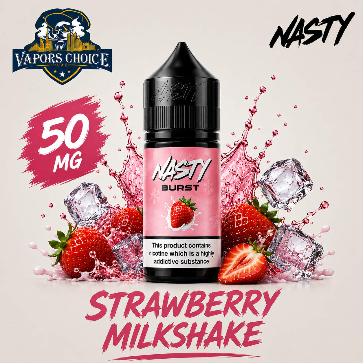 Nasty Burst 30ml Salt Nicotine 35MG & 50MG & Strawberry_Milkshake 50mg  & UAE & Dubai