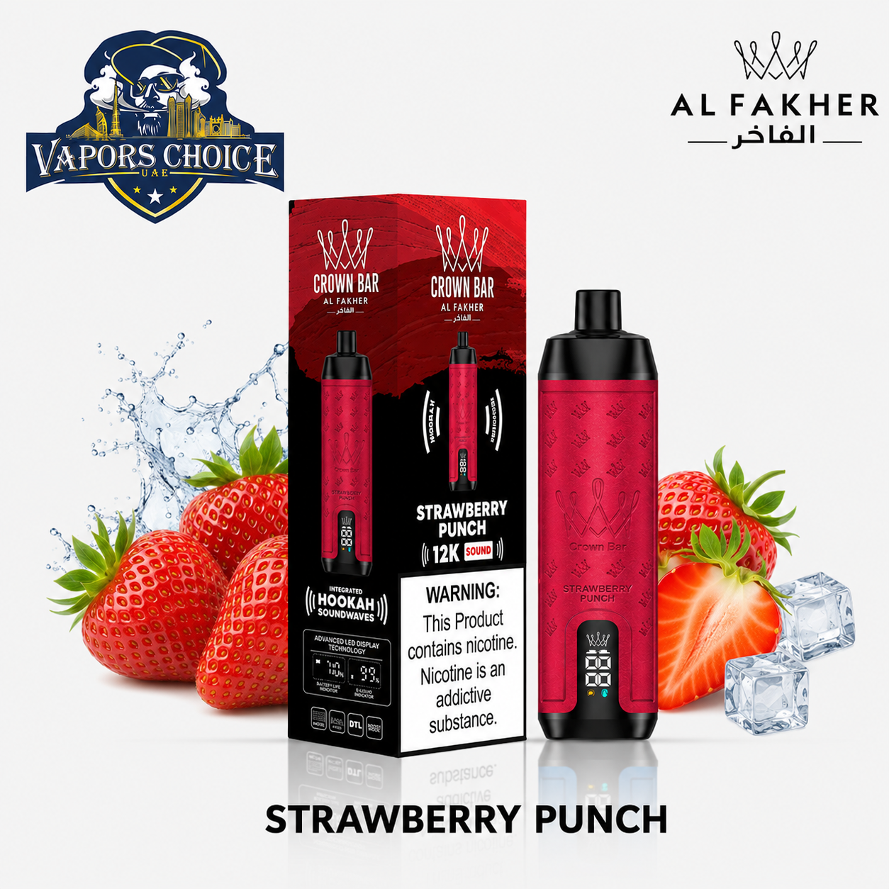 Al Fakher Crown Bar Sound (5mg) 12000 Puffs DLT Shisha Disposable Vape UAE Abu Dhabi 