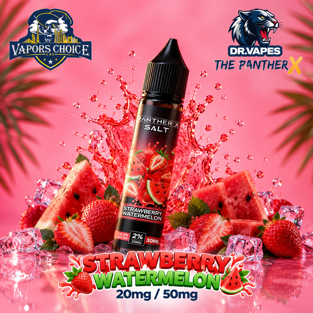 Dr Vapes The Panther X – Salt Nic E-Liquid 20mg (2%) / 50mg (5%)  30ML & Strawberry Watermelon & UAE & Sharjah