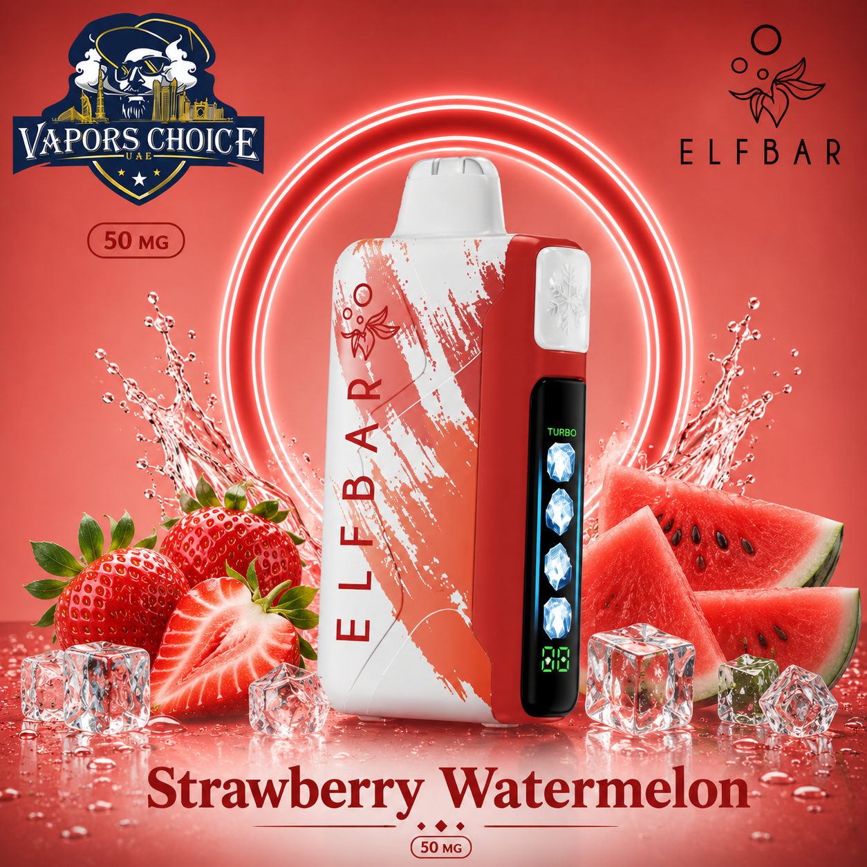 ELF BAR Ice King  30000 _ 30,000 Puffs – Disposable Vape & Strawberry Watermelon & UAE & Umm Al Quwain