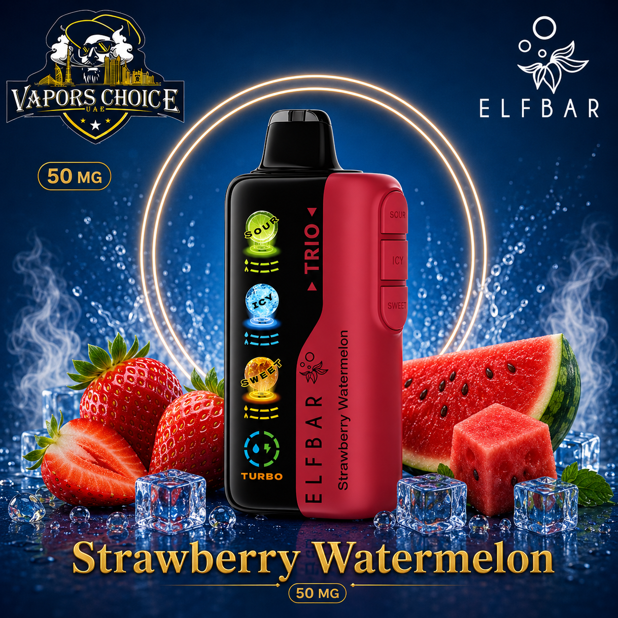 ELF BAR Trio 40K Puffs – Disposable Vape & Strawberry Watermelon & UAE & Sharjah