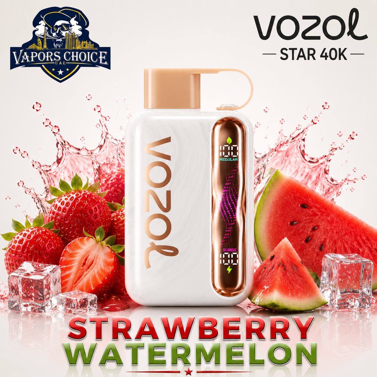 VOZOL STAR 40K Disposable Vape -Dual Power Mode & Strawberry Watermelon & UAE & Sharjah