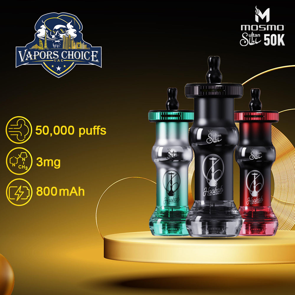 Sultan 50K Hookah Disposable Vape 3mg Shisha  2st UAE Dubai