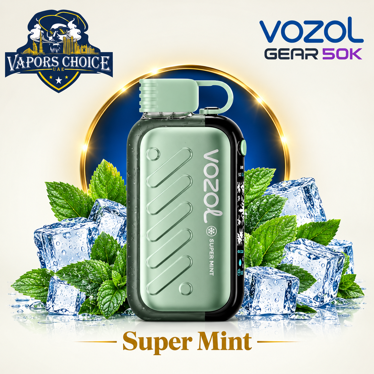 VOZOL Gear 50K Ice & Sweet Adjust 50K Puffs Disposable Vape (50mg) & Super Mint & UAE & Sharjah