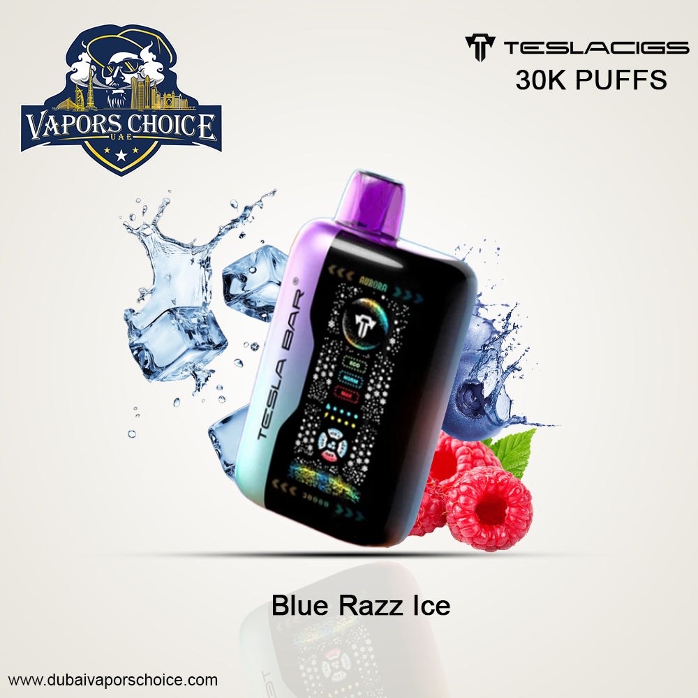 TESLA BAR XT 30K PUFFS DISPOSABLE VAPE Blue Razz Ice UAE Abu Dhabi