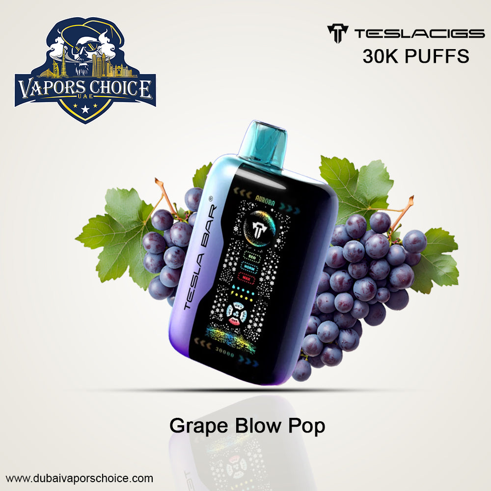 TESLA BAR XT 30K PUFFS DISPOSABLE VAPE Grape Blow Pop UAE Abu Dhabi
