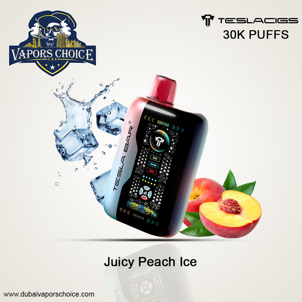 TESLA BAR XT 30K PUFFS DISPOSABLE VAPE Juicy Peach Ice UAE Dubai