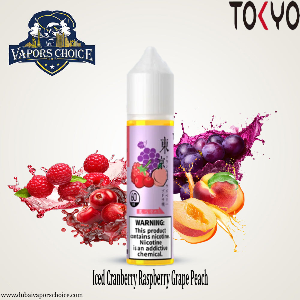 TOKYO E-Juices E-Liquids  60ML & Iced Cranberry Raspberry Grape Peach & UAE & Ajman 