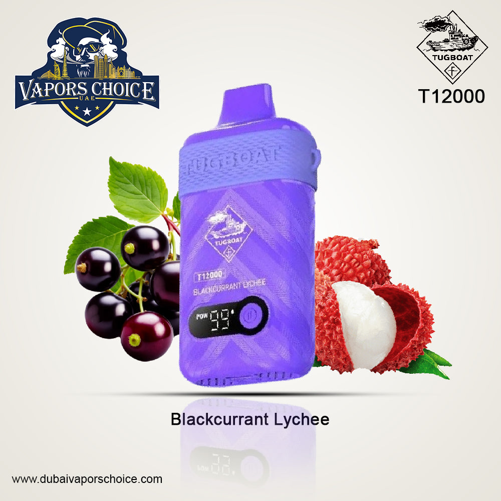 TUGBOAT T12000 (50mg) 12000 PUFFS - DISPOSABLE VAPE Blackcurrant Lychee UAE Dubai & Ras Al-Khaimah