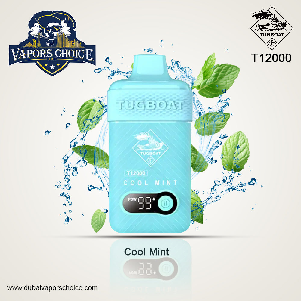 TUGBOAT T12000 (50mg) 12000 PUFFS - DISPOSABLE VAPE Cool Mint UAE Dubai