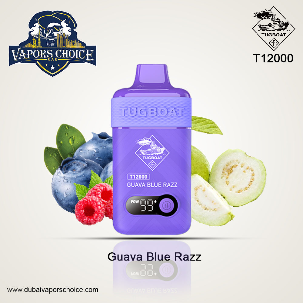 TUGBOAT T12000 (50mg) 12000 PUFFS - DISPOSABLE VAPE Guava Blue Razz UAE Ras Al-Khaimah 