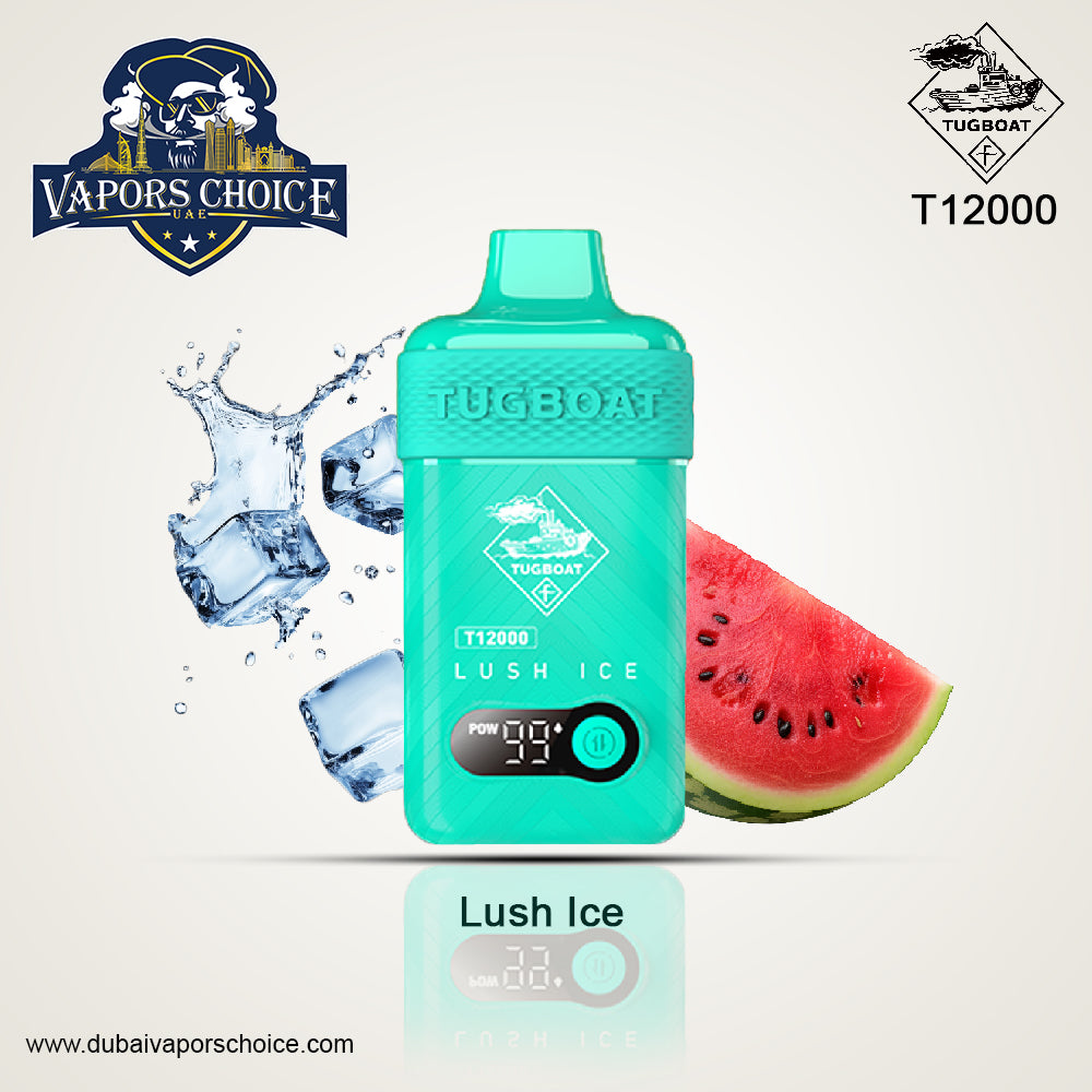 TUGBOAT T12000 (50mg) 12000 PUFFS - DISPOSABLE VAPE Lush Ice UAE Abu Dhabi & Al Ain