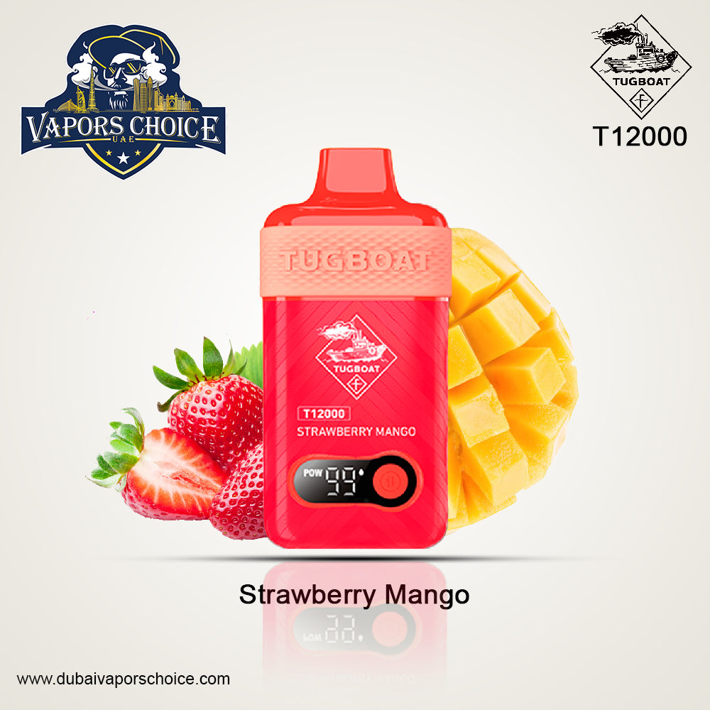 TUGBOAT T12000 (50mg) 12000 PUFFS - DISPOSABLE VAPE Strawberry Mango UAE Dubai & Ajman