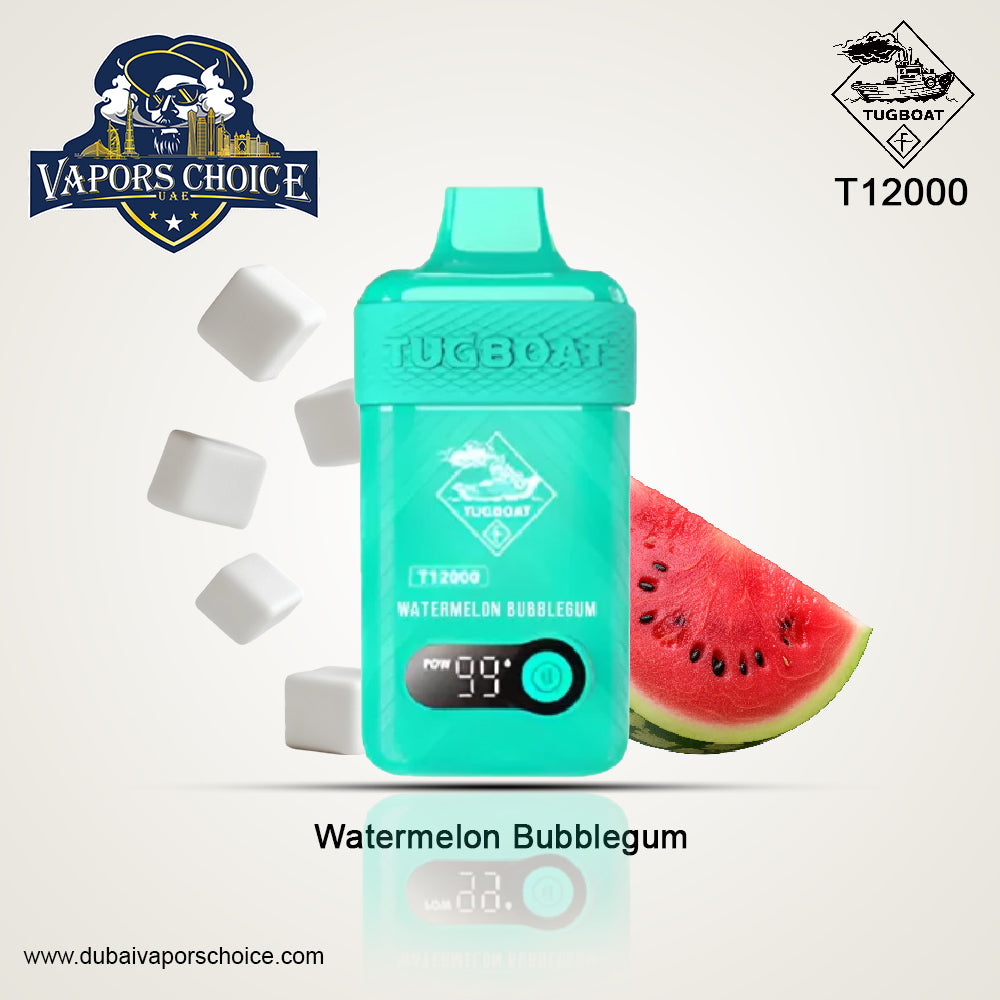 TUGBOAT T12000 (50mg) 12000 PUFFS - DISPOSABLE VAPE Watermelon Bubblegum UAE Dubai & Abu Dhabi