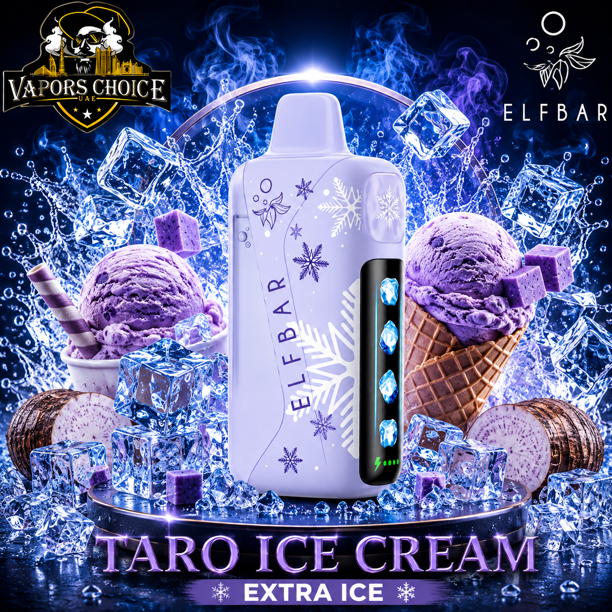 ELFBAR Ice King Pro 40K Disposable Vape Winter Edition & Taro Ice Cream & UAE & Ras Al Khaimah