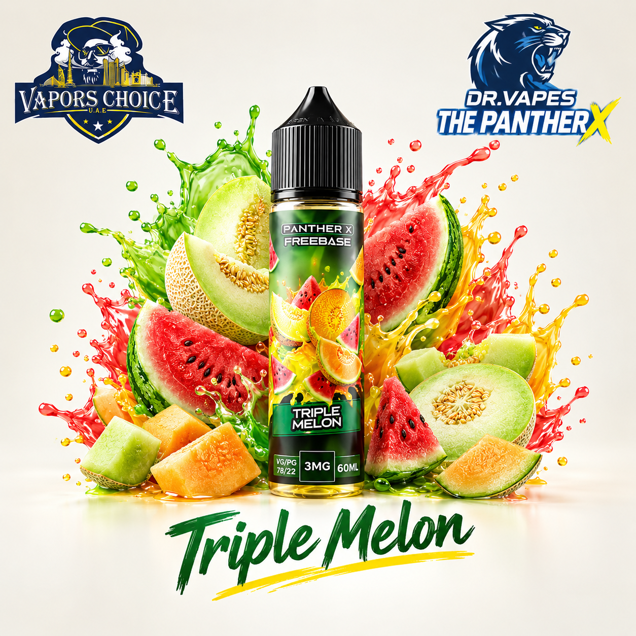 Dr Vapes The Panther X  - Freebase e-liquid 60ML & Triple Melon & UAE & Sharjah