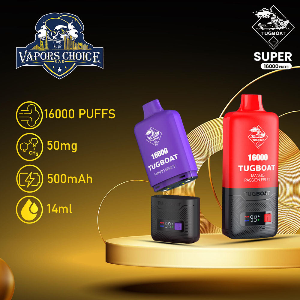 Tugboat 16000 SUPER POD Disposable Vape (Pod + Battery ) 2st UAE Dubai