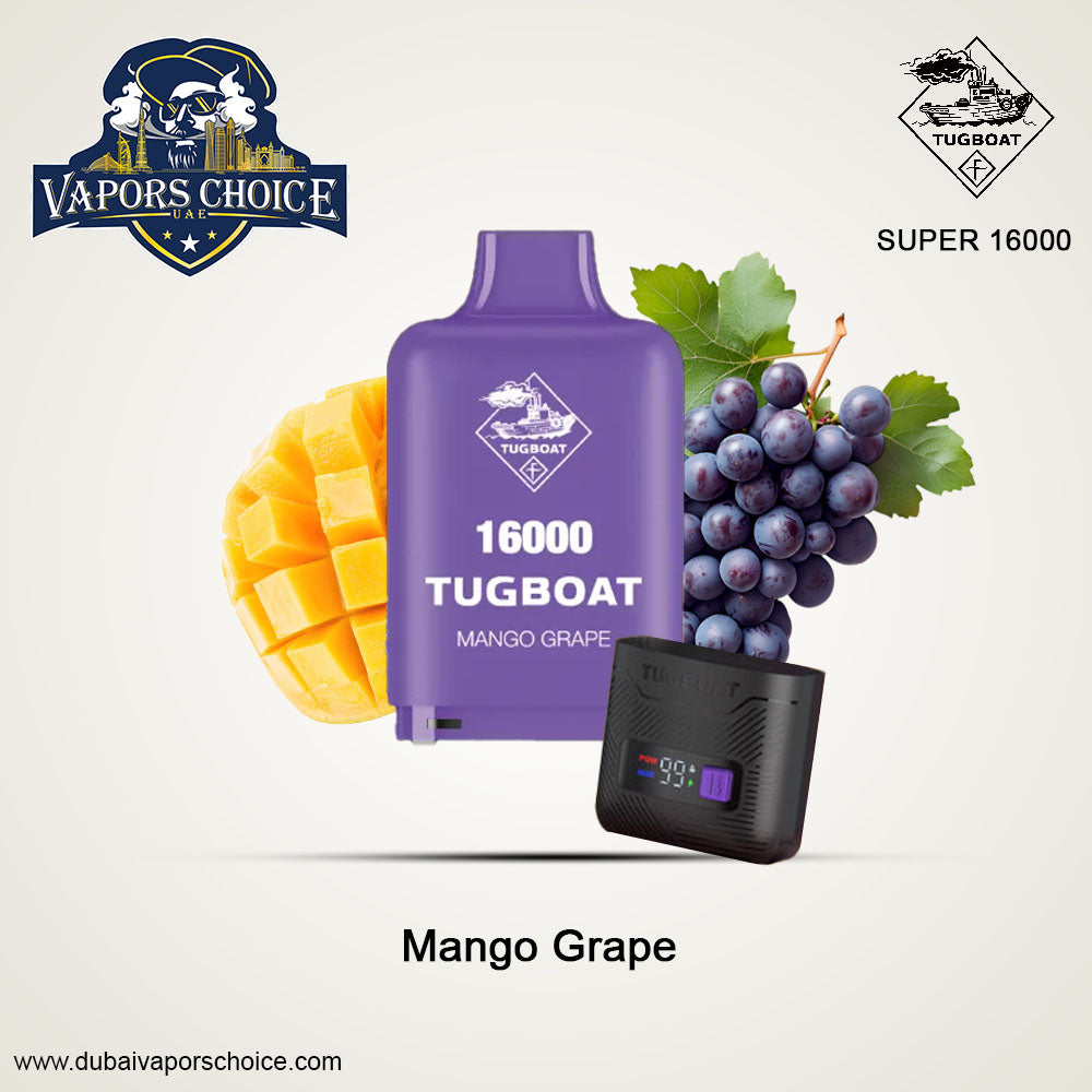 Tugboat 16000 SUPER POD Disposable Vape (Pod + Battery ) Mango Grape UAE Al Sharjah