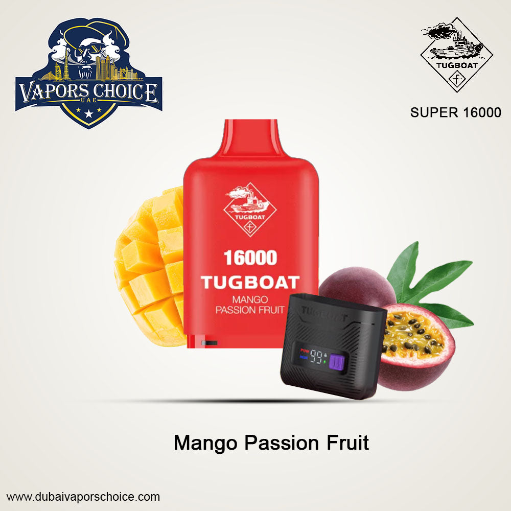 Tugboat 16000 SUPER POD Disposable Vape (Pod + Battery ) Mango Passion Fruit UAE Abu Dhabi & Dubai