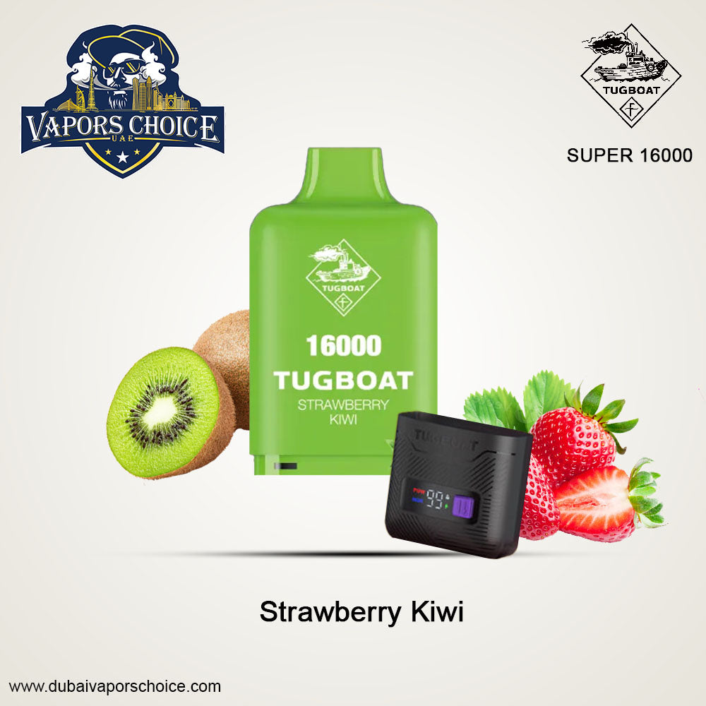 Tugboat 16000 SUPER POD Disposable Vape (Pod + Battery ) Strawberry Kiwi UAE Abu Dhabi & Ajman