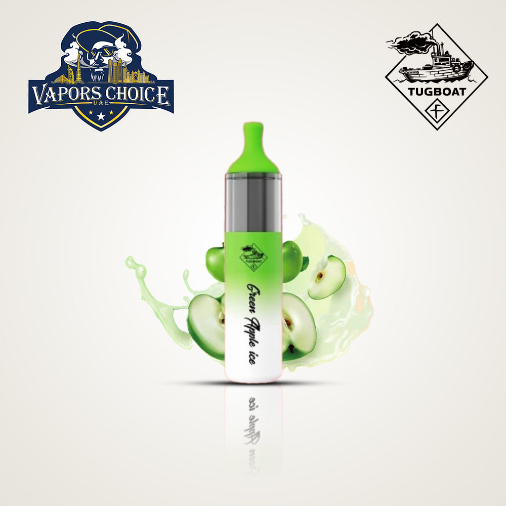 Tugboat EVO (50mg) 4500 PUFFS - DISPOSABLE VAPE Green Apple Ice UAE Dubai