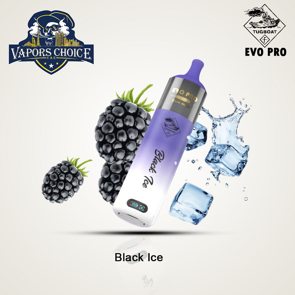 Tugboat EVO PRO (50mg) 15000 PUFFS - DISPOSABLE VAPE Black Ice UAE Dubai