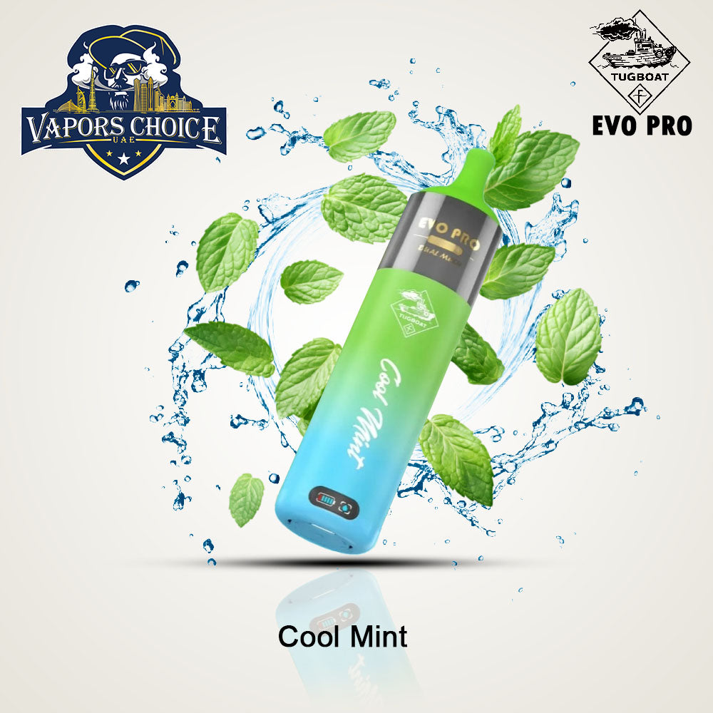 Tugboat EVO PRO (50mg) 15000 PUFFS - DISPOSABLE VAPE Cool Mint UAE Al Sharjah