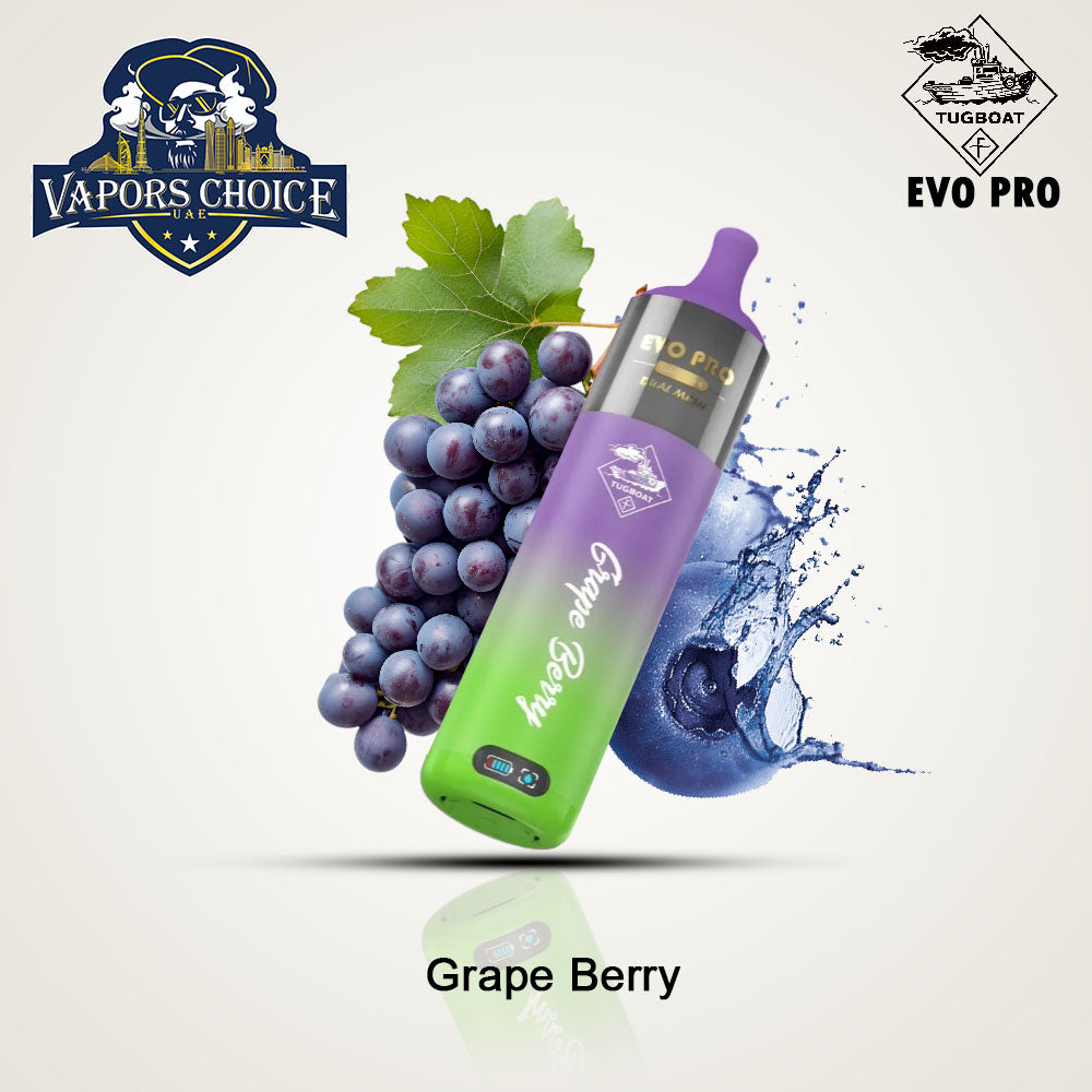 Tugboat EVO PRO (50mg) 15000 PUFFS - DISPOSABLE VAPE Grape Berry UAE Ras Al-Khaimah 