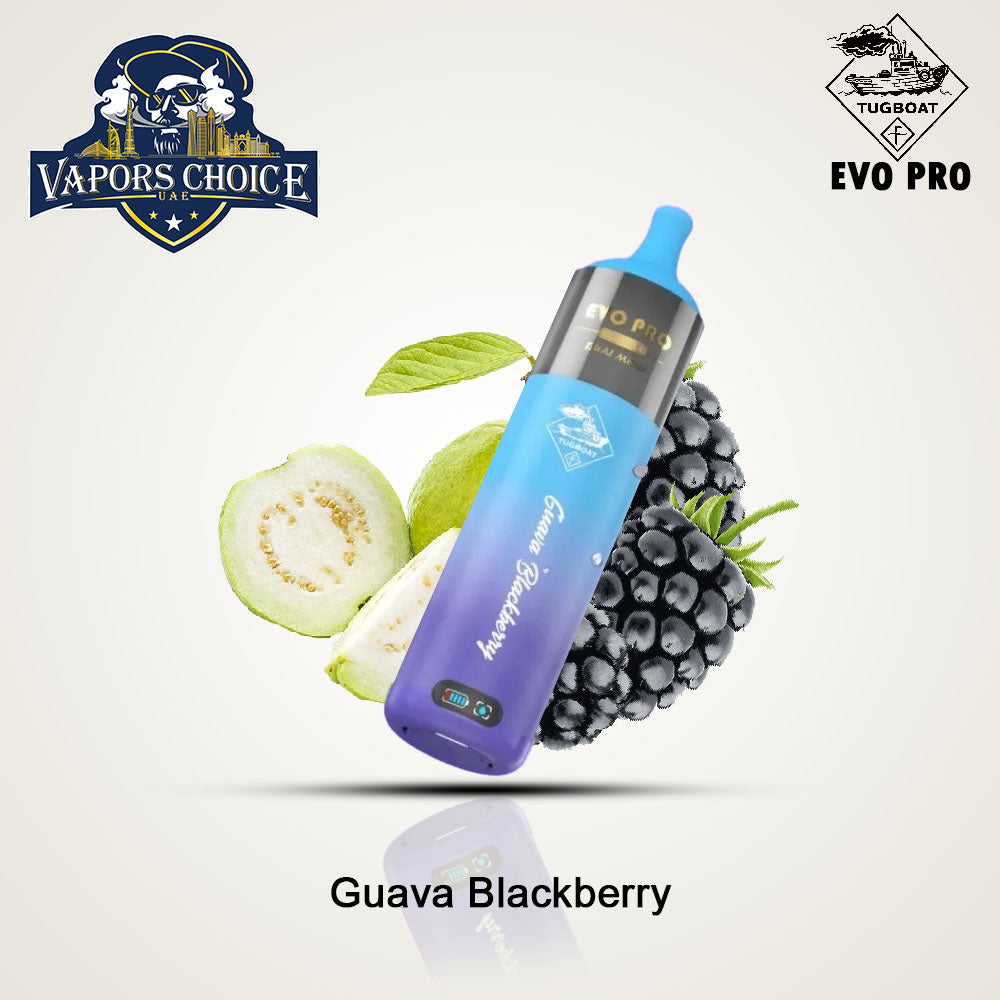 Tugboat EVO PRO (50mg) 15000 PUFFS - DISPOSABLE VAPE Guava BlackBerry UAE Abu Dhabi & Dubai