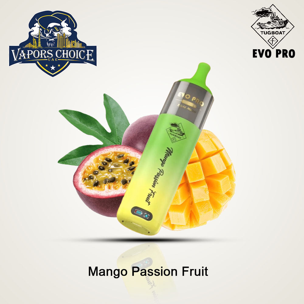 Tugboat EVO PRO (50mg) 15000 PUFFS - DISPOSABLE VAPE Mango Passion Fruit UAE Abu Dhabi & Al Ain