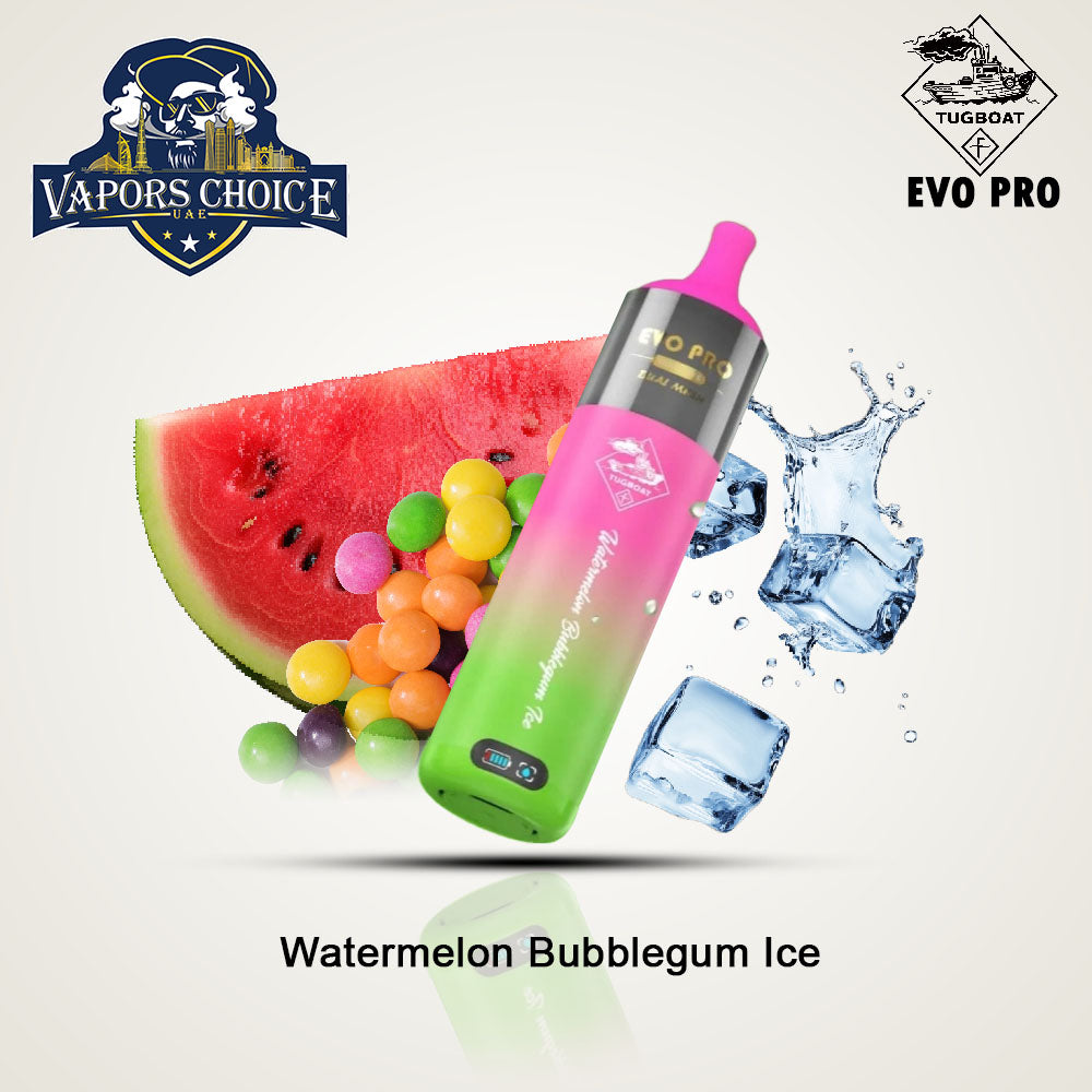 Tugboat EVO PRO (50mg) 15000 PUFFS - DISPOSABLE VAPE Watermelon Bubblegum Ice UAE Dubai & Ajman