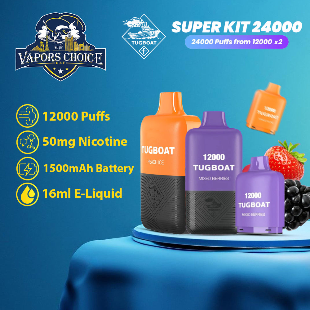 Tugboat Super Kit 24000 Puffs (50mg) Disposable Vape UAE Abu Dhabi